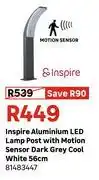 Leroy Merlin Inspire Aluminium LED Lamp Post With Motion Sensor Dark Grey Cool White 56cm 81483447 offer