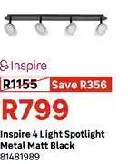 Leroy Merlin Inspire 4 Light Spotlight Metal Matt Black 81481989 offer