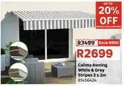 Leroy Merlin Calima Awning (White & Grey Stripes) 3 x 2m 81456424 offer