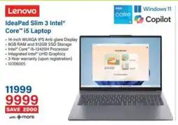 Incredible Connection Lenovo IdeaPad Slim 3 Intel Core i5 Laptop offer
