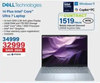 Incredible Connection Dell 14 Plus Intel Core Ultra 7 Laptop offer