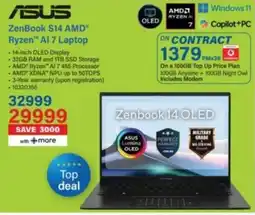 Incredible Connection Asus ZenBook S14 AMD Ryzen AI 7 Laptop offer