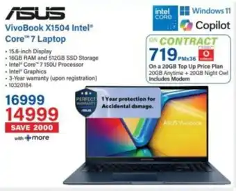 Incredible Connection Asus VivoBook X1504 Intel Core 7 Laptop offer