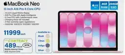 Incredible Connection Apple MacBook Neo 13 Inch A18 Pro 6 Core CPU offer