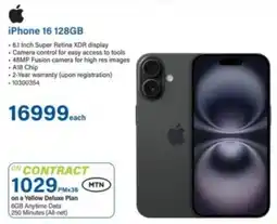 Incredible Connection iPhone 16 128GB offer
