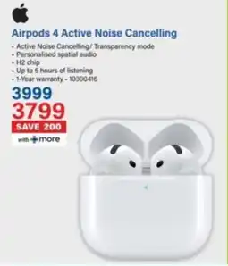 Incredible Connection Apple Airpods 4 Active Noise Cancelling offer