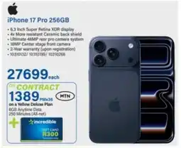 Incredible Connection iPhone 17 Pro 256GB offer