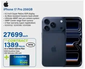 Incredible Connection iPhone 17 Pro 256GB offer