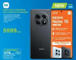 Incredible Connection Xiaomi Redmi Note 15 256G Black Plus a 10000mAH Powerbank offer