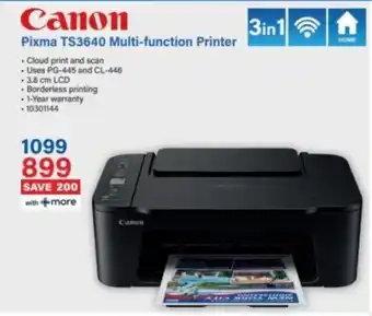 Incredible Connection Canon Pixma TS3640 Multi-function Printer offer