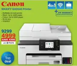 Incredible Connection Canon MAXIFY GX2040 Printer offer