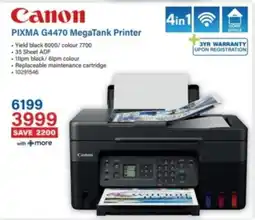 Incredible Connection Canon PIXMA G4470 MegaTank Printer offer