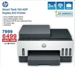 Incredible Connection Hp Smart Tank 750 ADF Duplex AIO Printer offer