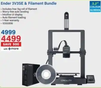 Incredible Connection Creality Ender 3V3SE & Filament Bundle offer