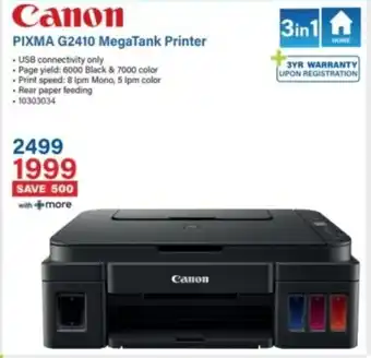 Incredible Connection Canon PIXMA G2410 MegaTank Printer offer