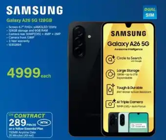 Incredible Connection Samsung Galaxy A26 5G 128GB offer