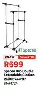 Leroy Merlin Spaceo Duo Double Extendable Clothes Rail 86 x 44 x 97 81461724 offer