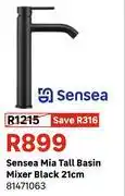 Leroy Merlin Sensea Mia Tall Basin Mixer Black 21cm 81471063 offer