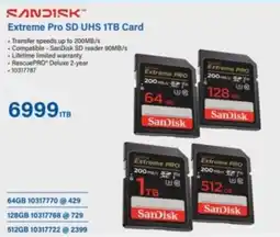 Incredible Connection SanDisk Extreme Pro SD UHS 1TB Card offer