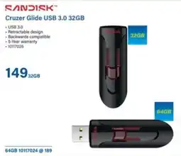 Incredible Connection SanDisk Cruzer Glide USB 3.0 32GB offer