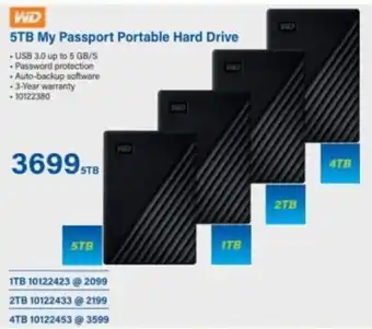 Incredible Connection WD 5TB My Passport Portable Hard Drive offer