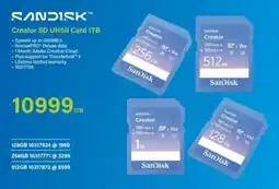 Incredible Connection SanDisk Creator SD UHSII Card 1TB offer