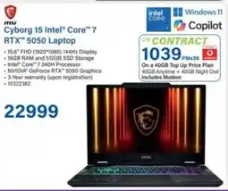 Incredible Connection Msi Cyborg 15 Intel Core 7 RTX 5050 Laptop offer