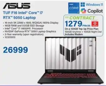 Incredible Connection Asus TUF F16 Intel Core i7 RTX 5050 Laptop offer