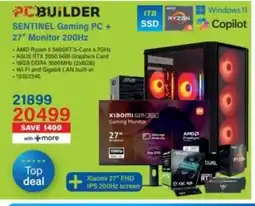 Incredible Connection PCBuilder SENTINEL Gaming PC + 27" Monitor 200Hz offer
