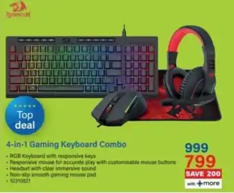 Incredible Connection Redragon 4-in-1 Gaming Keyboard Combo offer