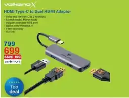 Incredible Connection Volkano X HDMI Type-C to Dual HDMI Adaptor offer