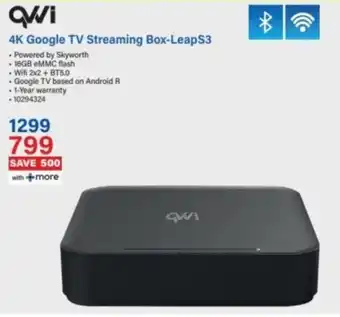 Incredible Connection QVWI 4K Google TV Streaming Box-LeapS3 offer