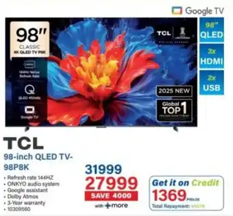 Incredible Connection TCL 98-inch QLED TV- 98P8K offer