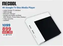Incredible Connection Mecool 4K Google TV Box-Media Player offer