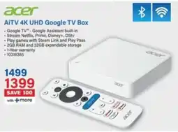 Incredible Connection Acer AiTV 4K UHD Google TV Box offer