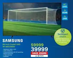 Incredible Connection Samsung 98-inch Crystal UHD 4K TV offer
