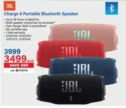 Incredible Connection JBL Charge 6 Portable Bluetooth Speaker offer