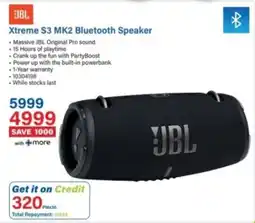 Incredible Connection JBL Xtreme S3 MK2 Bluetooth Speaker offer