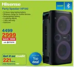 Incredible Connection Hisense Party Speaker HP100 offer
