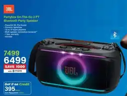 Incredible Connection JBL Partybox On-The-Go 2 PT Bluetooth Party Speaker offer