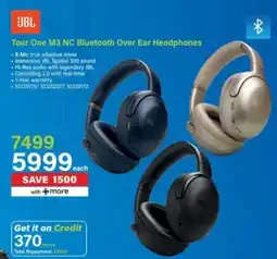 Incredible Connection JBL Tour One M3 NC Bluetooth Over Ear Headphones offer