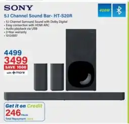 Incredible Connection Sony 5.1 Channel Sound Bar offer