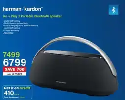 Incredible Connection Harman/ Kardon Go + Play 3 Portable Bluetooth Speaker offer