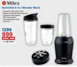 Incredible Connection Milex Nutri1200 8-in-1 Blender Black offer