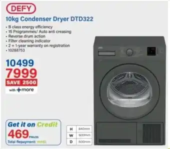 Incredible Connection Defy Condenser Dryer DTD322 offer