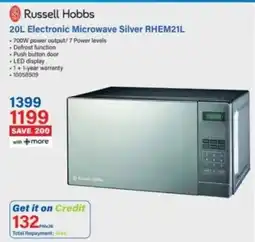Incredible Connection Russell Hobbs Electronic Microwave Silver offer