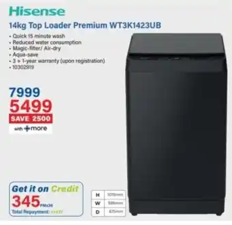 Incredible Connection Hisense Top Loader Premium offer