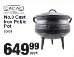 Mica Cadac No.3 Cast Iron Potjie Pot offer