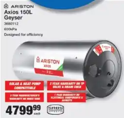 Mica Ariston Axios Geyser offer