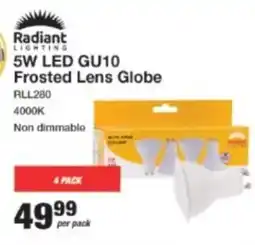 Mica Radiant Lighting 5W LED GU10 Frosted Lens Globe offer